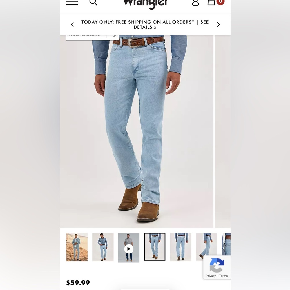 Wrangler Men's Sky Blue Straight Jeans